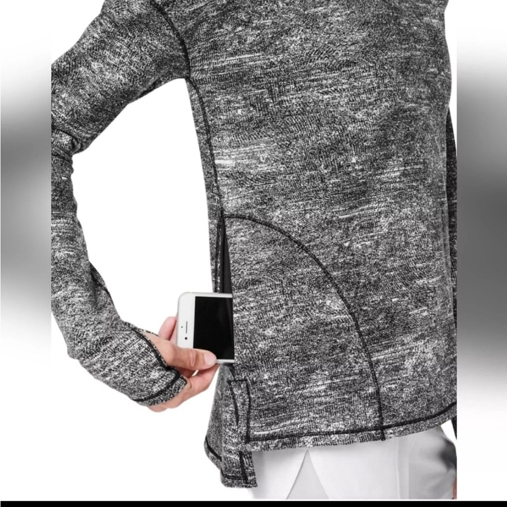 Lululemon Forever Endeavour Long Sleeve Rush Jacquard Black White 10